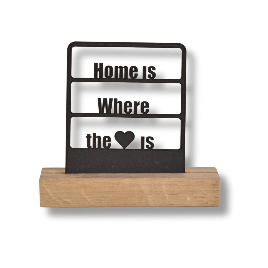 Tekstraam- Home is where the heart is met houder