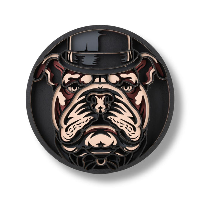 Wanddecoratie Engelse bulldog meerdere lagen