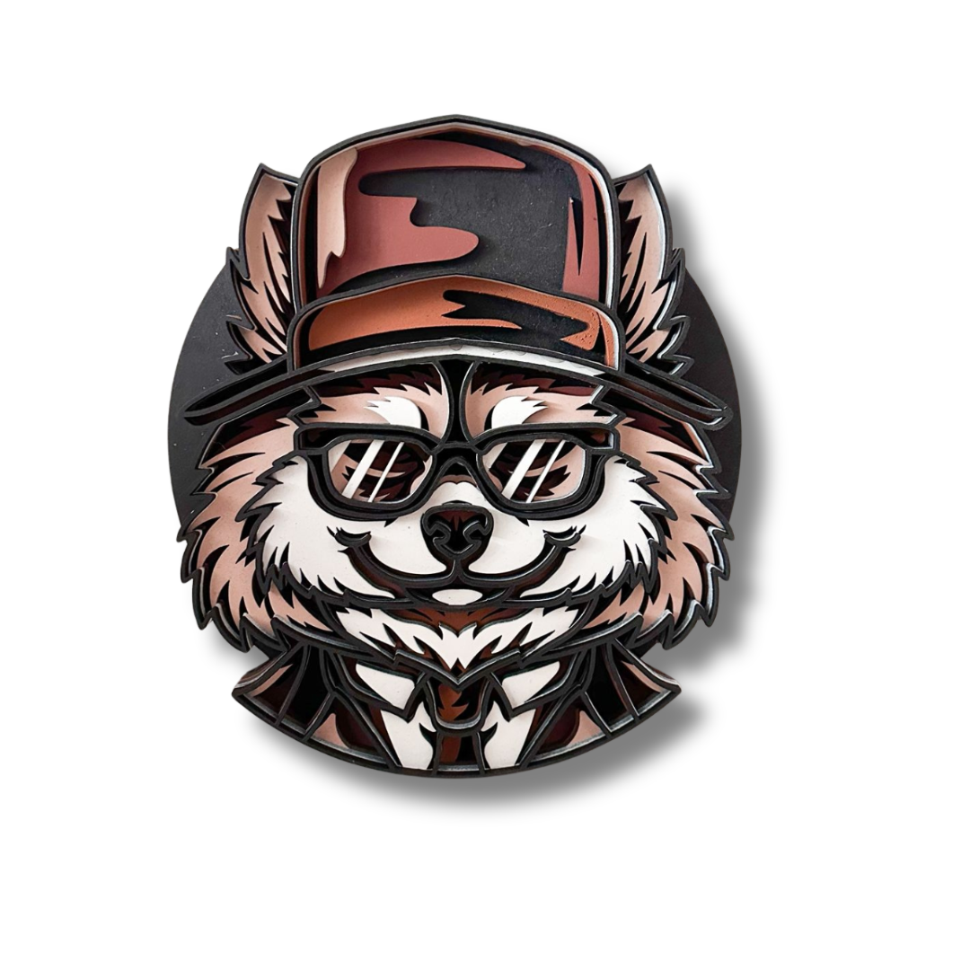 Wanddecoratie Vlinder hondje meerdere lagen